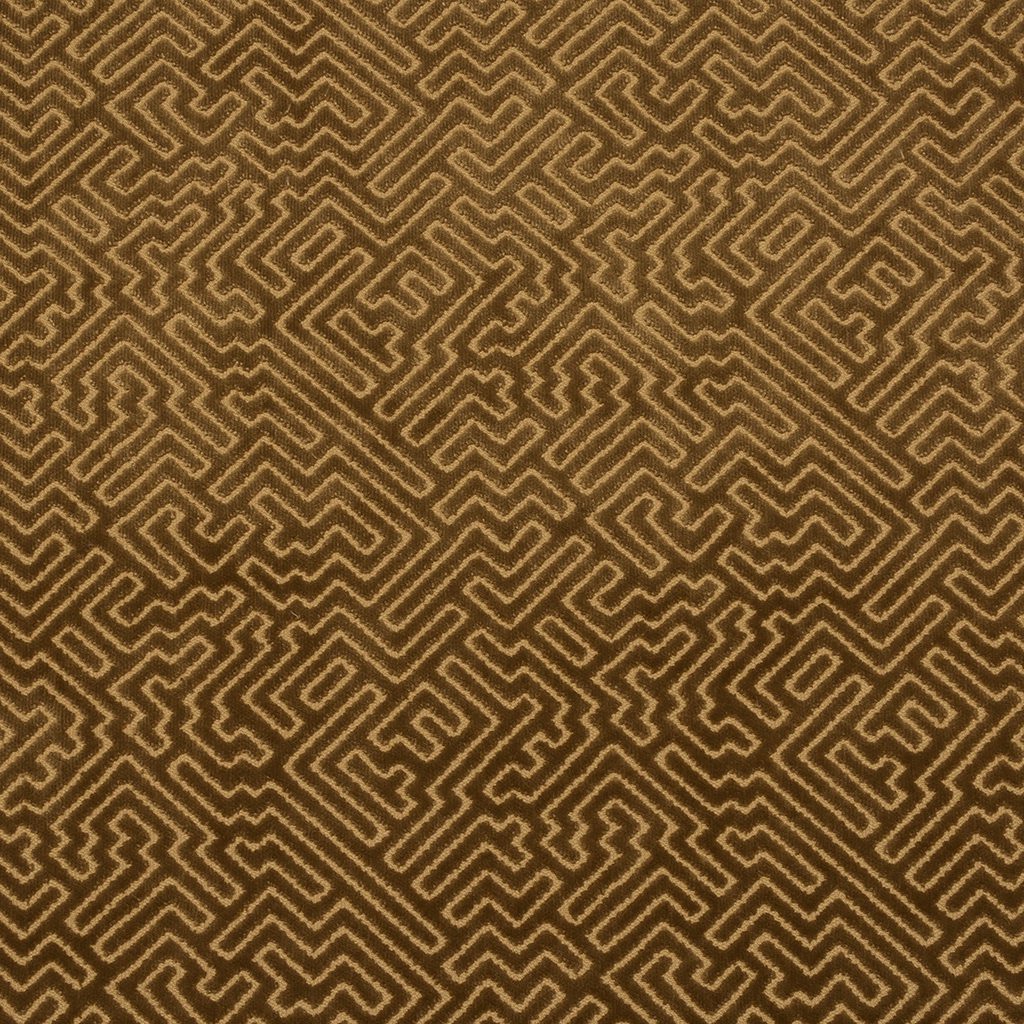 Labyrinth 824 Ochre fire retardant curtain fabric