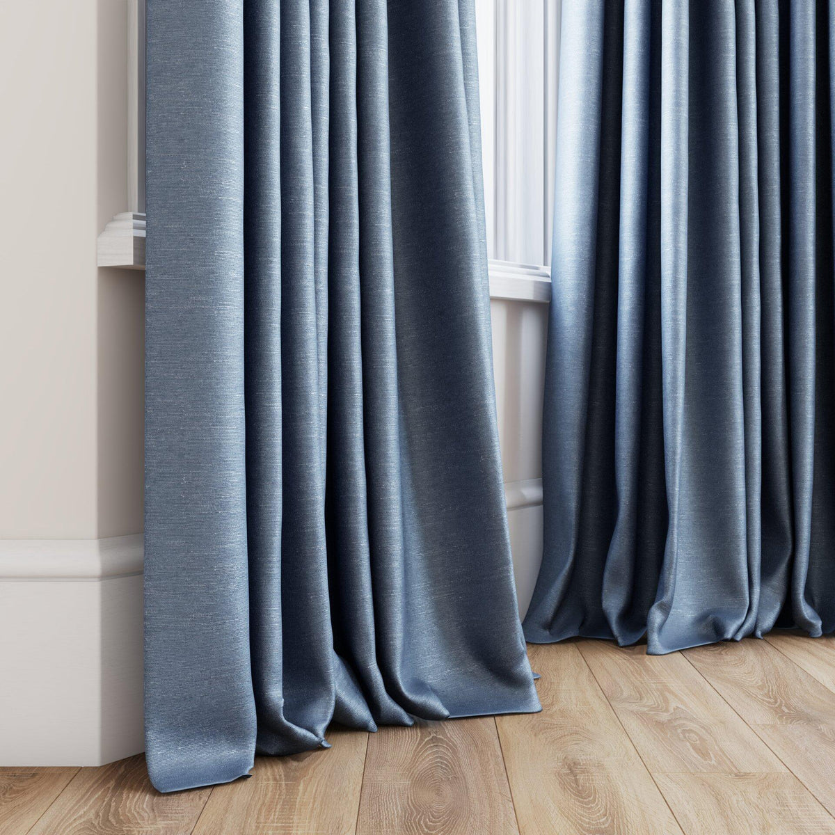 Sekers Riviera Water Grey fire retardant curtain fabric, view 3