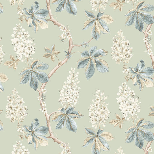 Panaz Chestnut Tree E06 Grey Blue Sage Fire Retardant Curtains