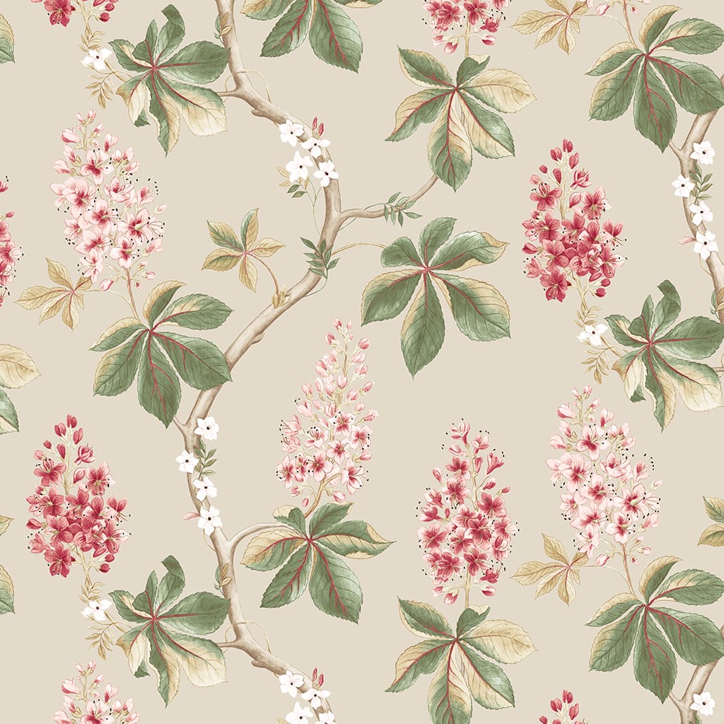 Panaz Chestnut Tree F07 Coral Bayleaf Fire Retardant Curtains