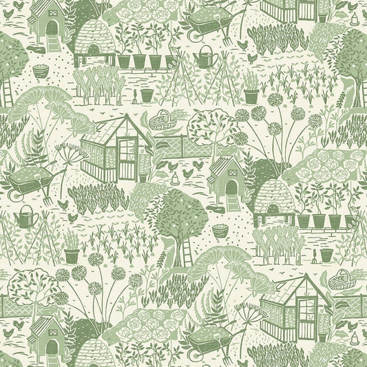 Panaz The Allotment B17 Fennel Fire Retardant Curtains