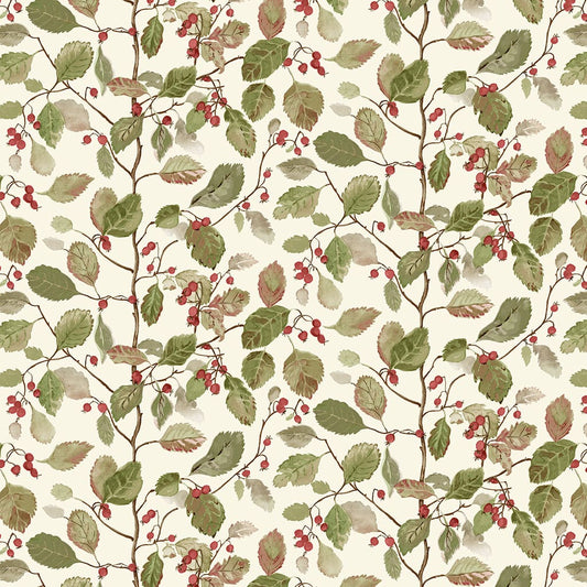Panaz Woodland Berries D12 Rosehip Moss Fire Retardant Curtains