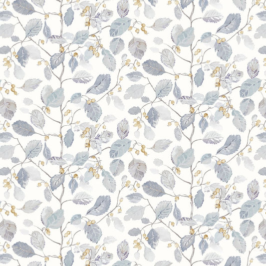 Panaz Woodland Berries E08 Grey Silver Fire Retardant Curtains