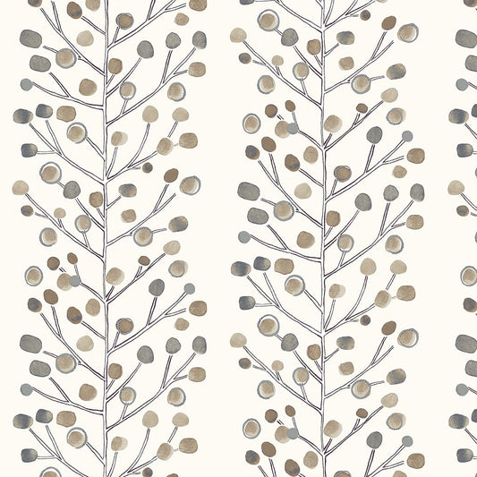 Panaz Berry Tree H16 Cream Stone Hessian Fire Retardant Curtains