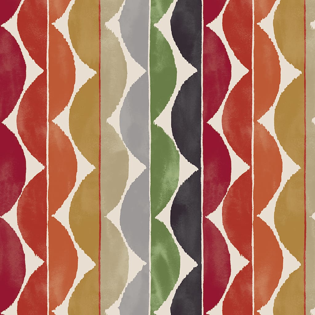 Panaz Yoki D24 Terracotta Moss Amber Fire Retardant Curtains