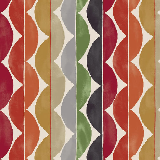 Panaz Yoki D24 Terracotta Moss Amber Fire Retardant Curtains