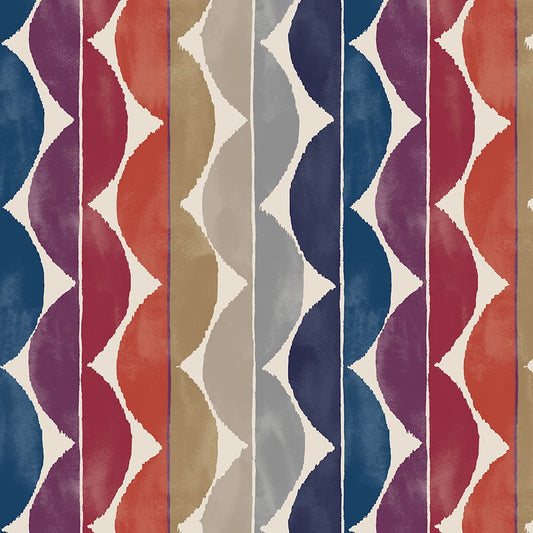 Panaz Yoki F21 Fig Amber Indigo Fire Retardant Curtains