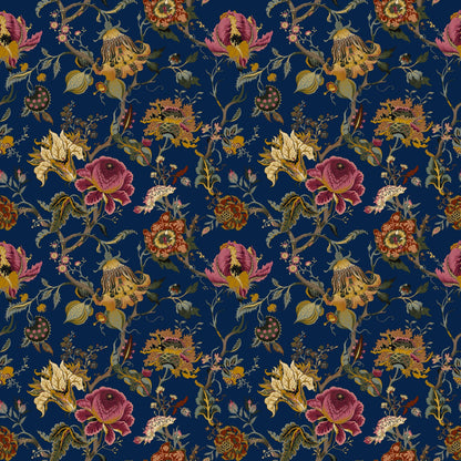Mallion & Knowles Athena Navy Fire Retardant Curtains