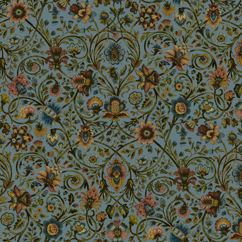 Mallion & Knowles Baroda Peach/Jade Fire Retardant Curtains