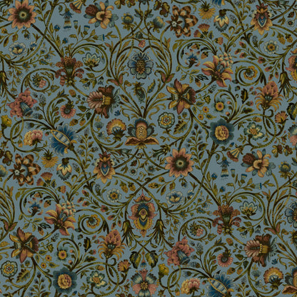 Mallion & Knowles Baroda Peach/Jade Fire Retardant Curtains