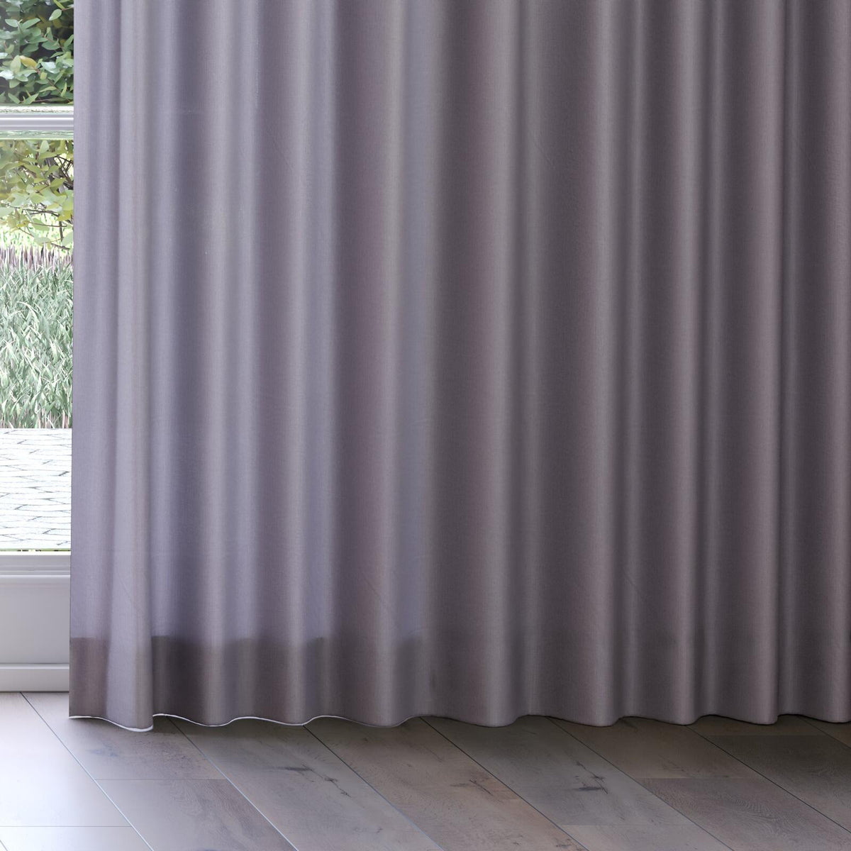Sekers Malina Charcoal fire retardant curtain fabric, view 3