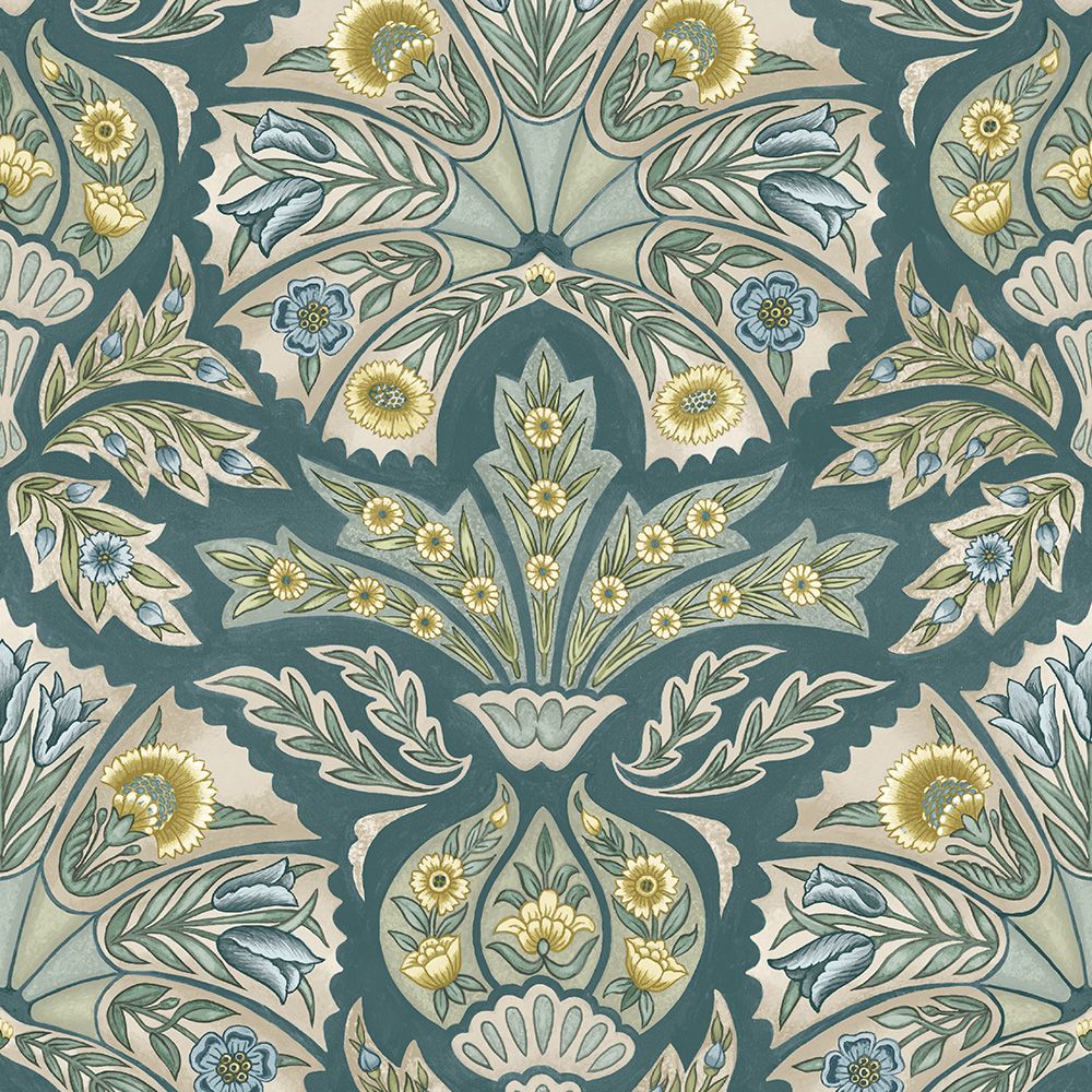 ILIV Arabesque Teal Fire Retardant Curtains
