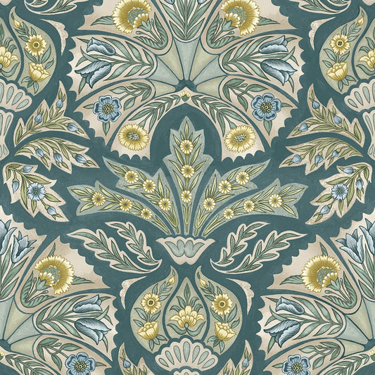 ILIV Arabesque Teal Fire Retardant Curtains