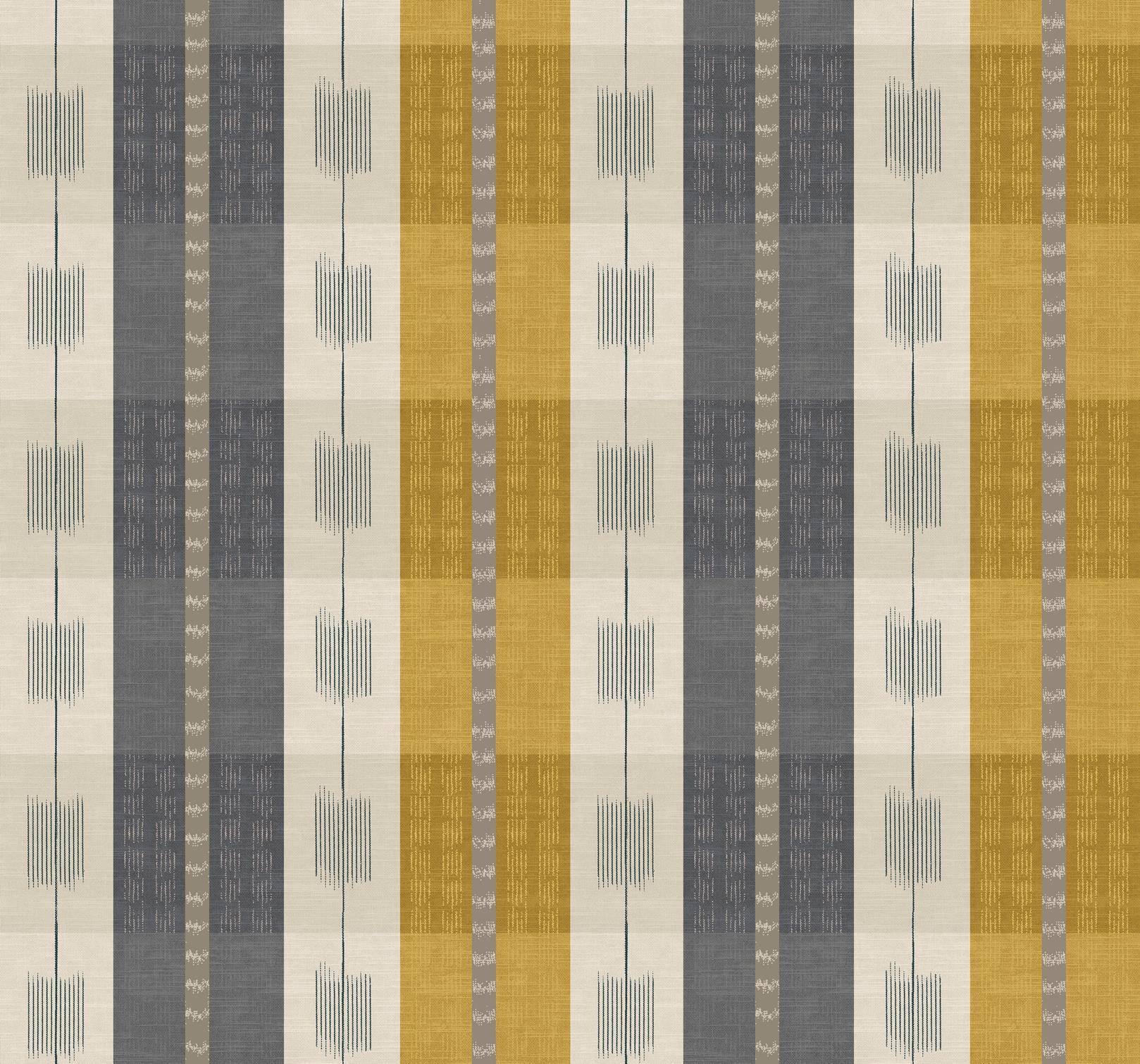 Skopos Atlantic Stripe Saffron Yellow Fire Retardant Curtains