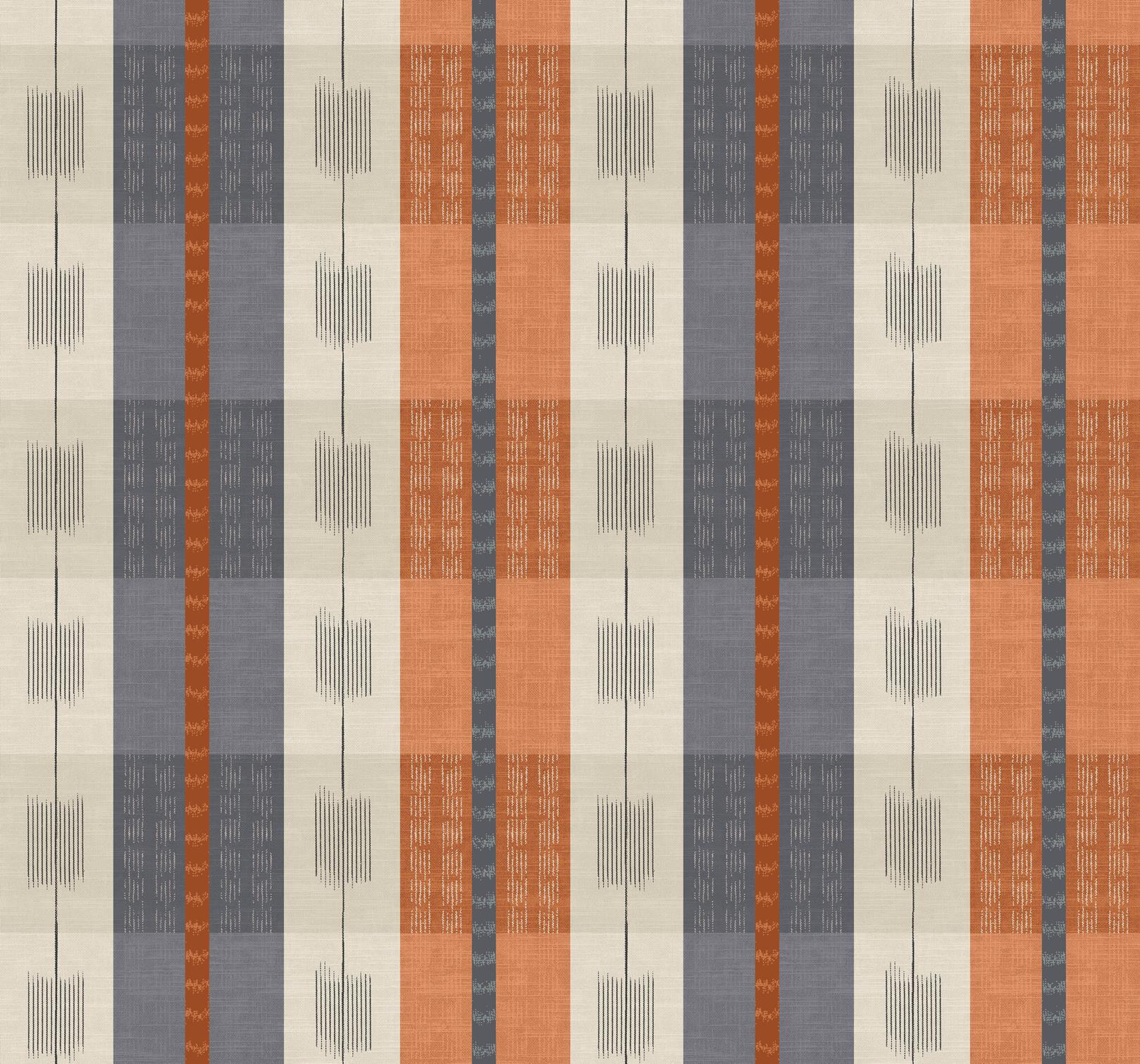 Skopos Atlantic Stripe Paprika Fire Retardant Curtains