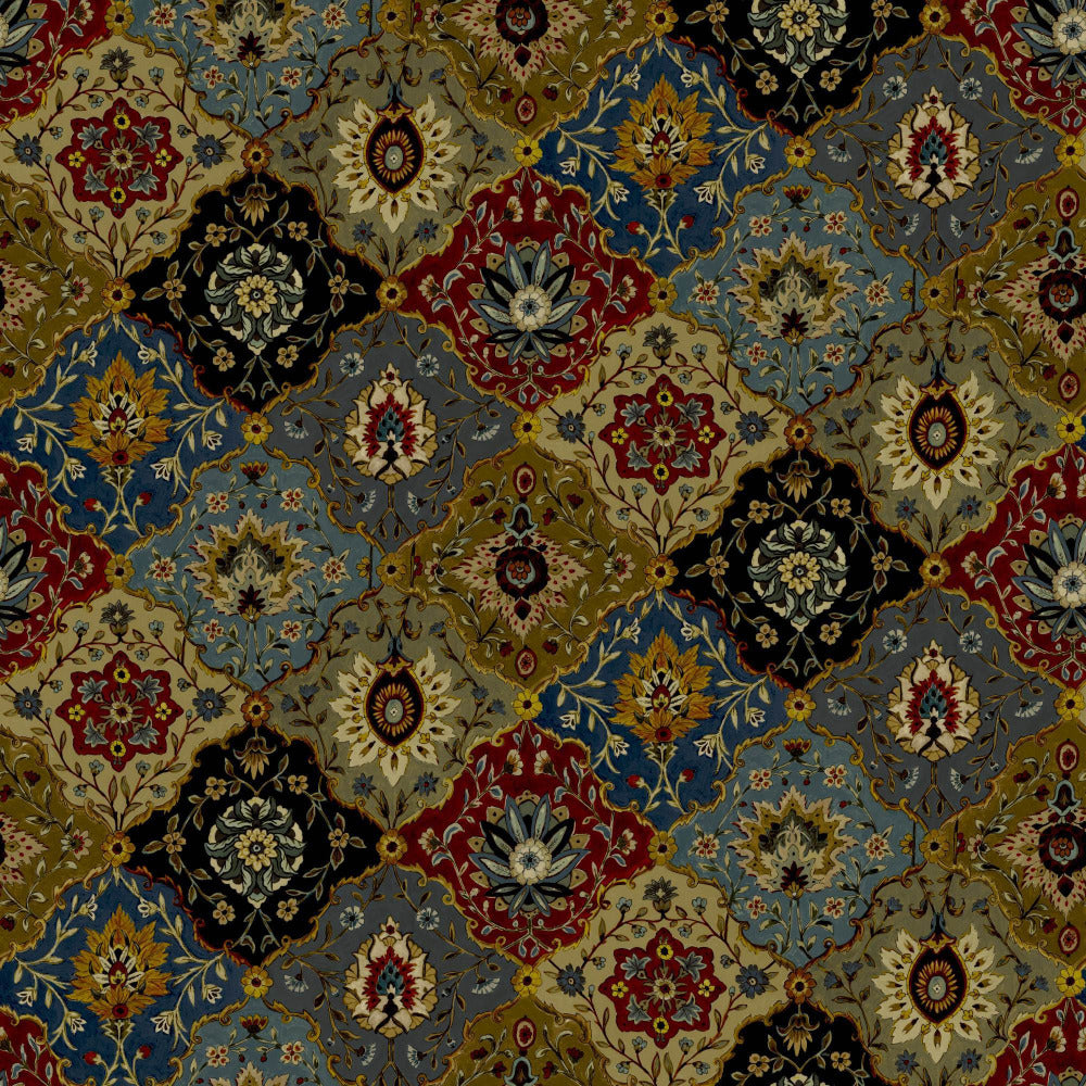 Mallion & Knowles Kashmir Chintz Fire Retardant Curtains