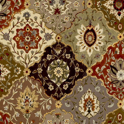 Mallion & Knowles Kashmir Orange/Honey Fire Retardant Curtains texture detail