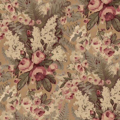 Mallion & Knowles Rose Bower Antique Fire Retardant Curtains texture detail