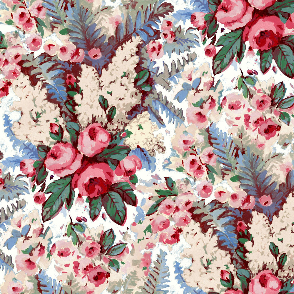 Mallion & Knowles Rose Bower Rose Fire Retardant Curtains texture detail