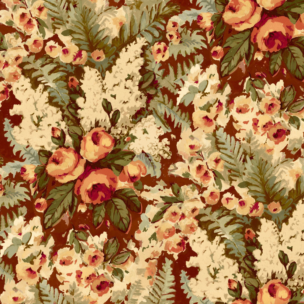 Mallion & Knowles Rose Bower Rustic Fire Retardant Curtains texture detail