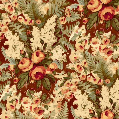 Mallion & Knowles Rose Bower Rustic Fire Retardant Curtains texture detail