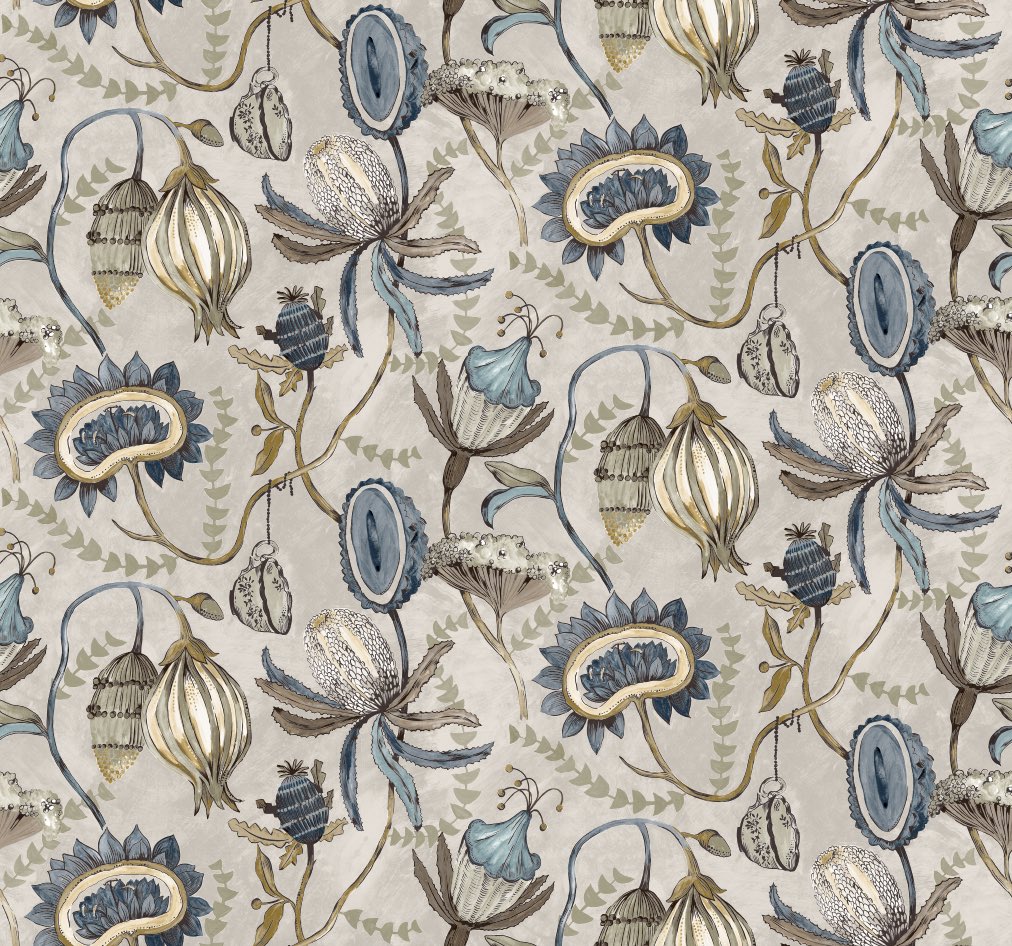 Edinburgh Weavers Cheshire Denim Fire Retardant Curtains