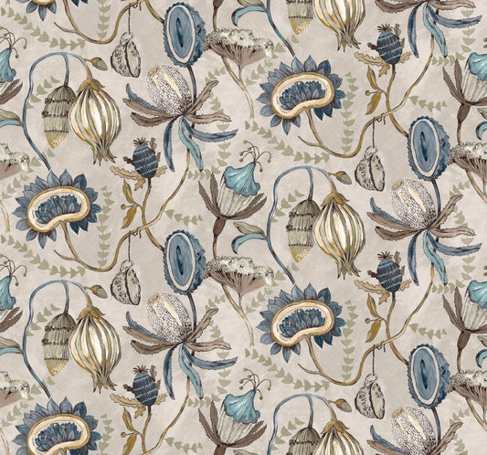 Edinburgh Weavers Cheshire Denim Fire Retardant Curtains