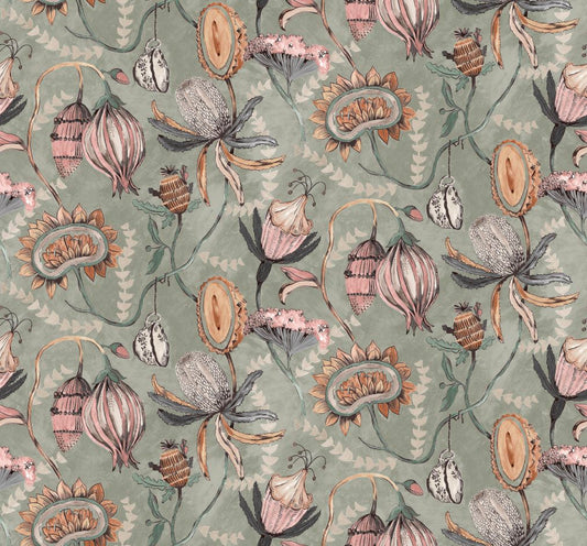 Edinburgh Weavers Cheshire Duck Egg Fire Retardant Curtains