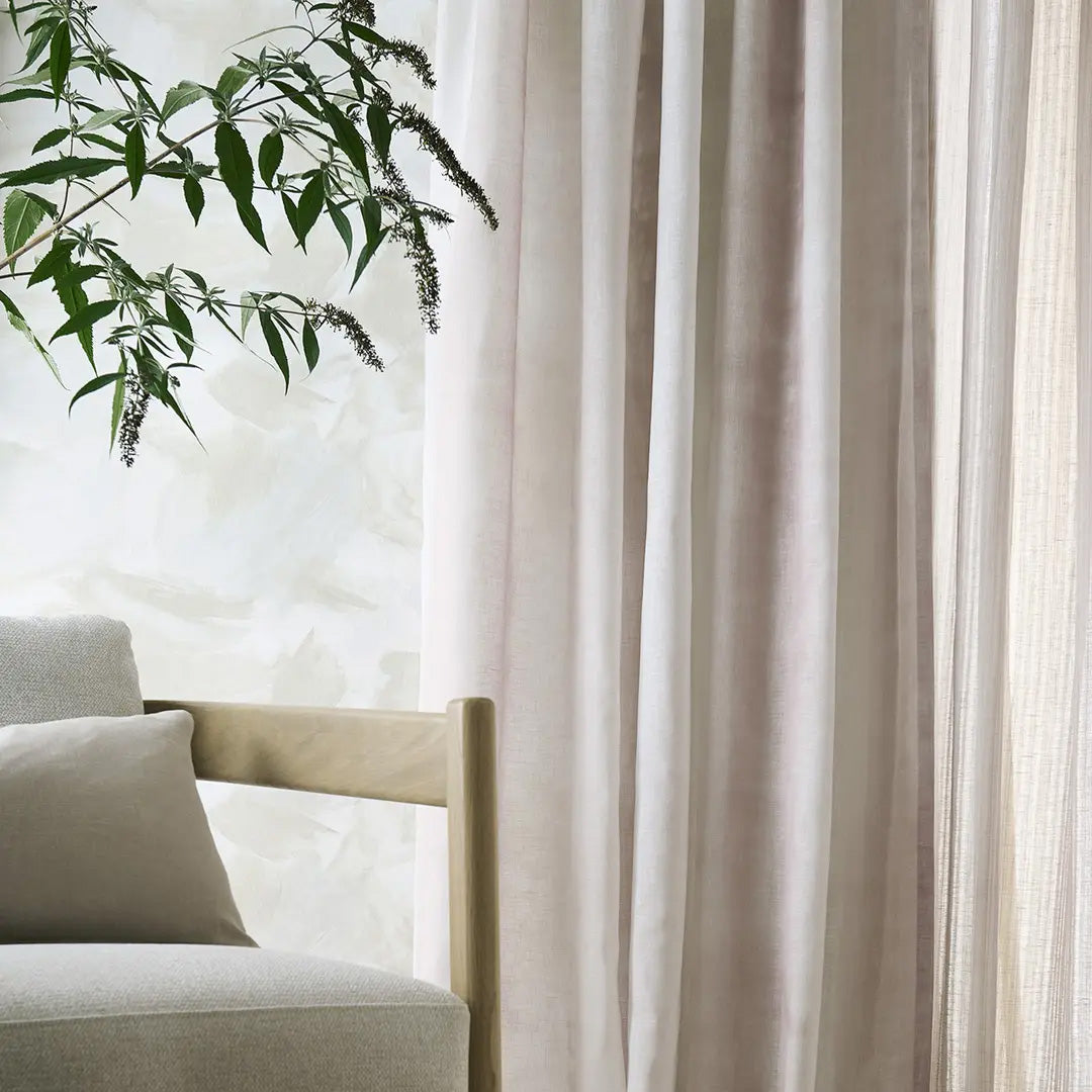 Clarke & Clarke Remo Blush Fire Retardant Curtains texture detail
