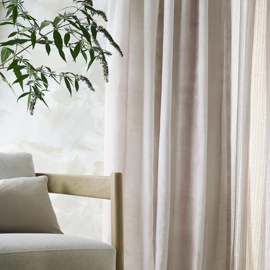 Clarke & Clarke Remo Blush Fire Retardant Curtains texture detail