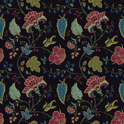 Mallion & Knowles Varanasi Jet Chintz Fire Retardant Curtains