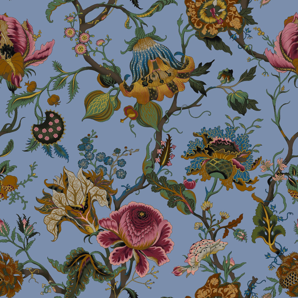 Mallion & Knowles Athena Sky Fire Retardant Curtains texture detail