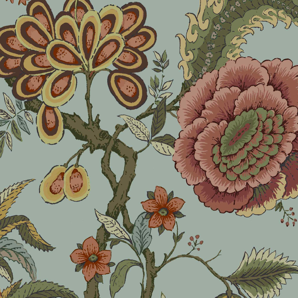 Mallion & Knowles Pompadour Willow Fire Retardant Curtains texture detail