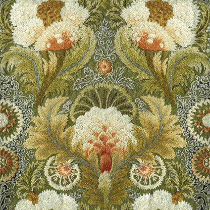 Mallion & Knowles Tapestry Amber Fire Retardant Curtains texture detail