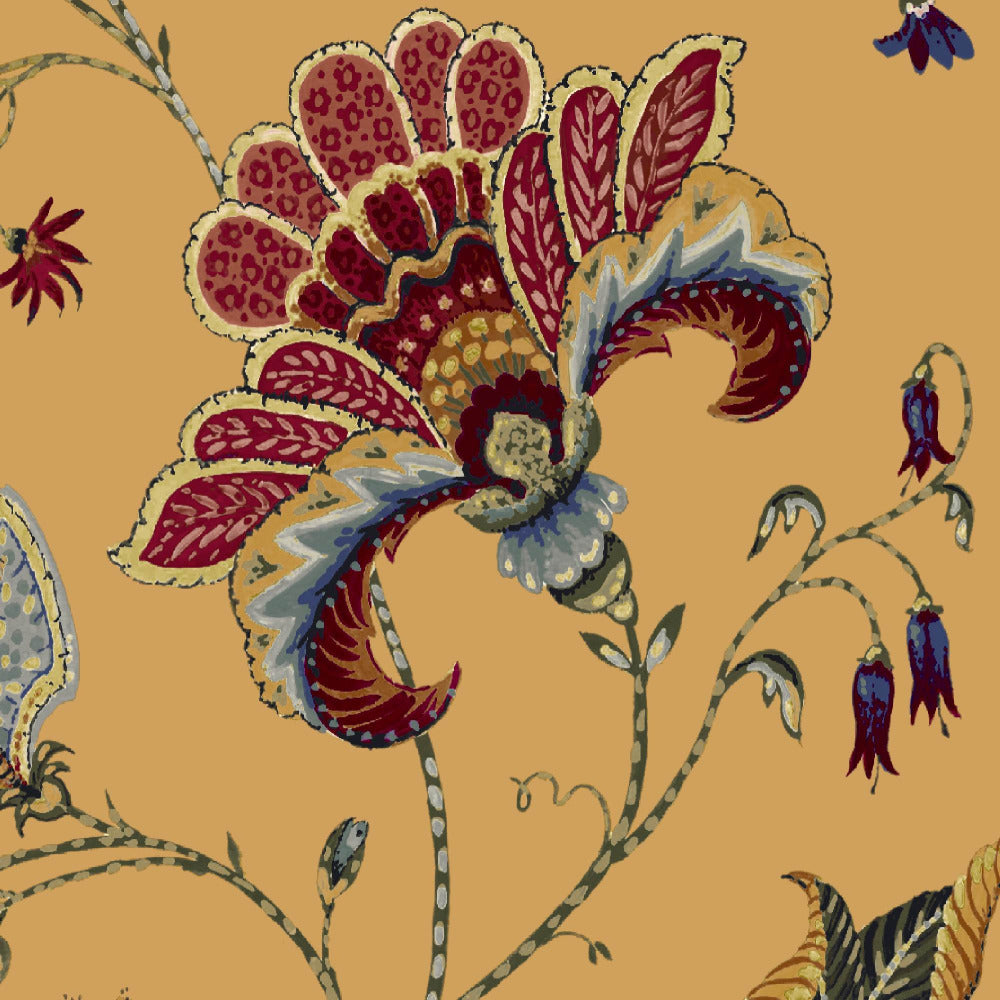 Mallion & Knowles Varanasi Honey Fire Retardant Curtains texture detail