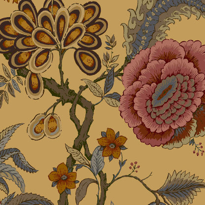 Mallion & Knowles Pompadour Gold Fire Retardant Curtains texture detail