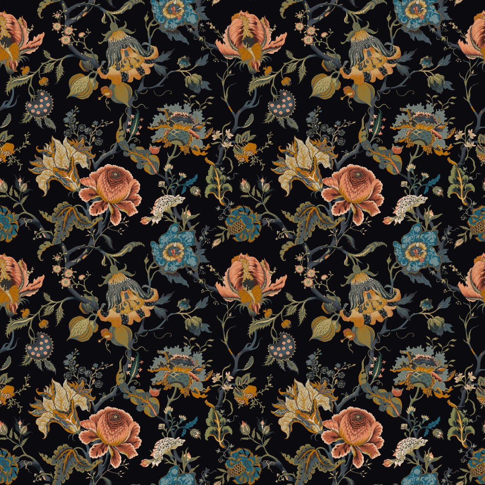 Mallion & Knowles Athena Midnight Fire Retardant Curtains