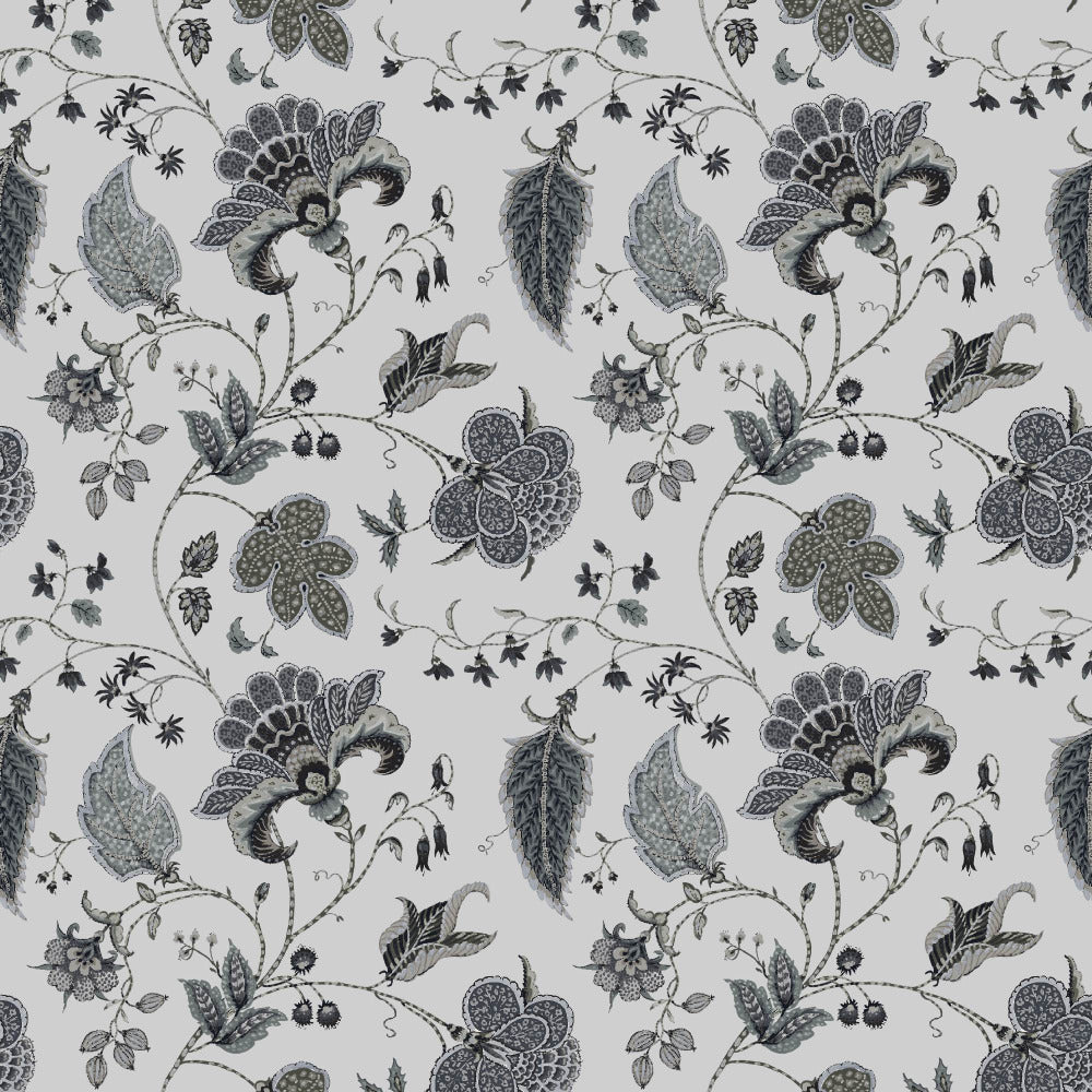 Mallion & Knowles Varanasi Silver Fire Retardant Curtains