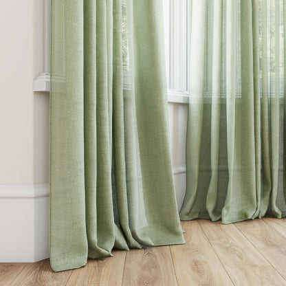 FR-One Statement Pistachio fire retardant curtain fabric, view 4