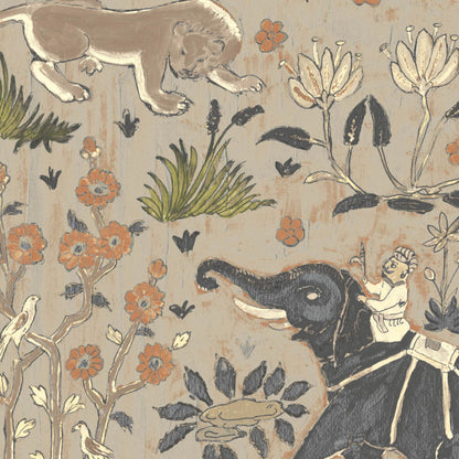 Mallion & Knowles Maharaja Beige Fire Retardant Curtains texture detail