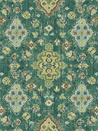 Edmund Bell Fiesta Pesto fabric flat