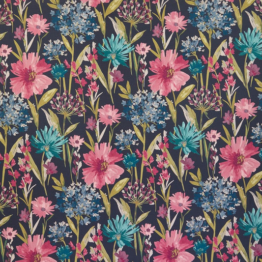 ILIV Fleur Navy Fire Retardant Curtains