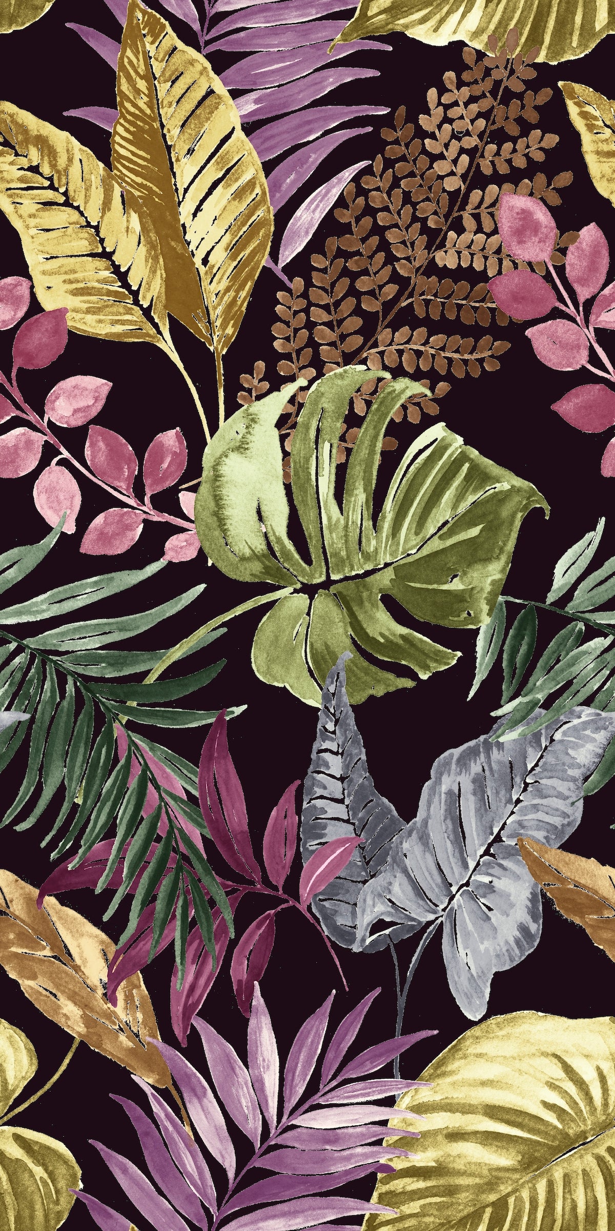 Edmund Bell Foliage Aubergine fabric