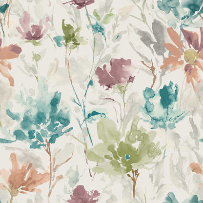 ILIV Flora Aquamarine Fire Retardant Curtains