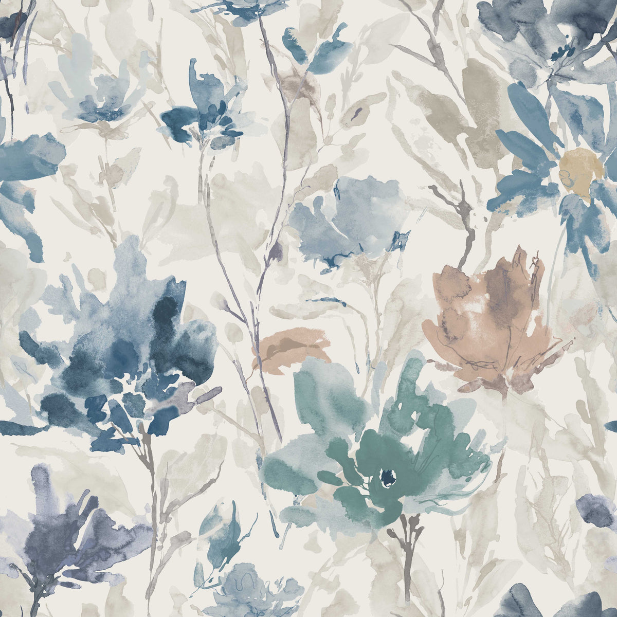 ILIV Flora Slate Blue Fire Retardant Curtains
