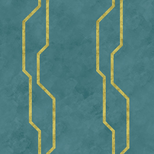 Edmund Bell Groove Teal fabric flat
