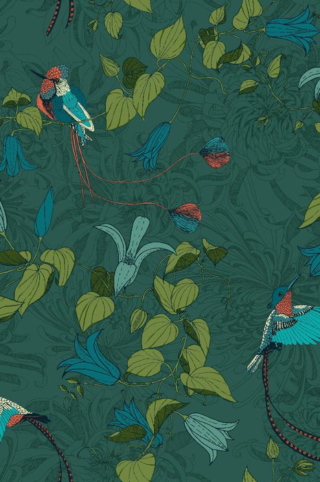 Skopos Hummingbird Jungle Fire Retardant Curtains