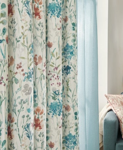 ILIV Amaryllis Aquamarine Fire Retardant Curtains lifestyle