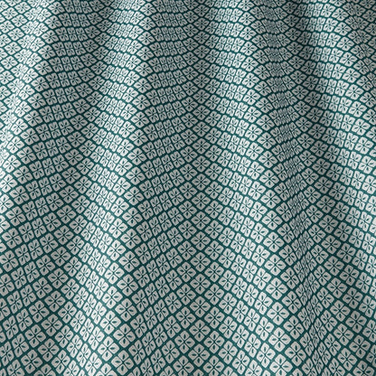 ILIV Asby Teal Fire Retardant Curtains wavy