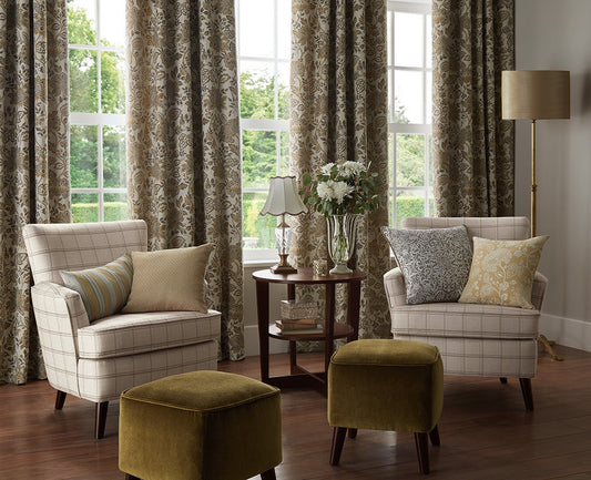 ILIV Briar Ochre Fire Retardant Curtains lifestyle